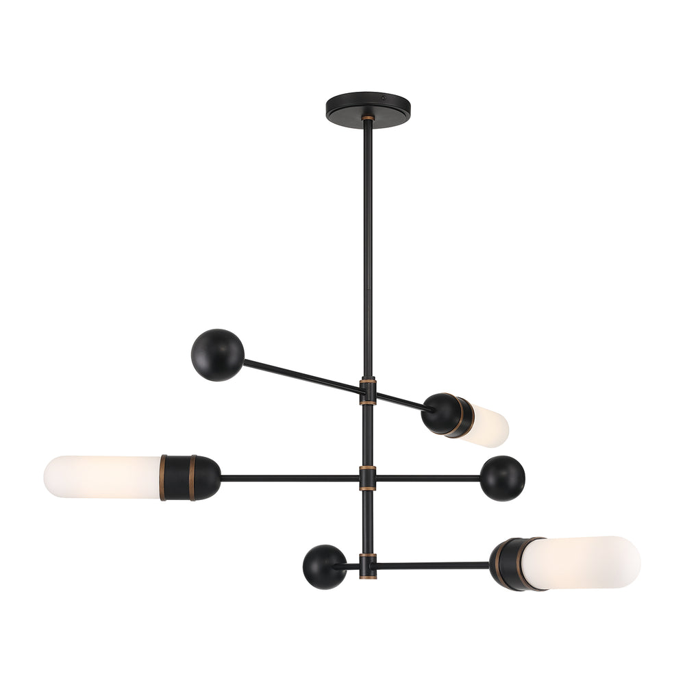 Crystorama CAP-8513-MK-TG Chandelier, 3 Light, LED, Outdoor Design, Matte Black + Textured Gold