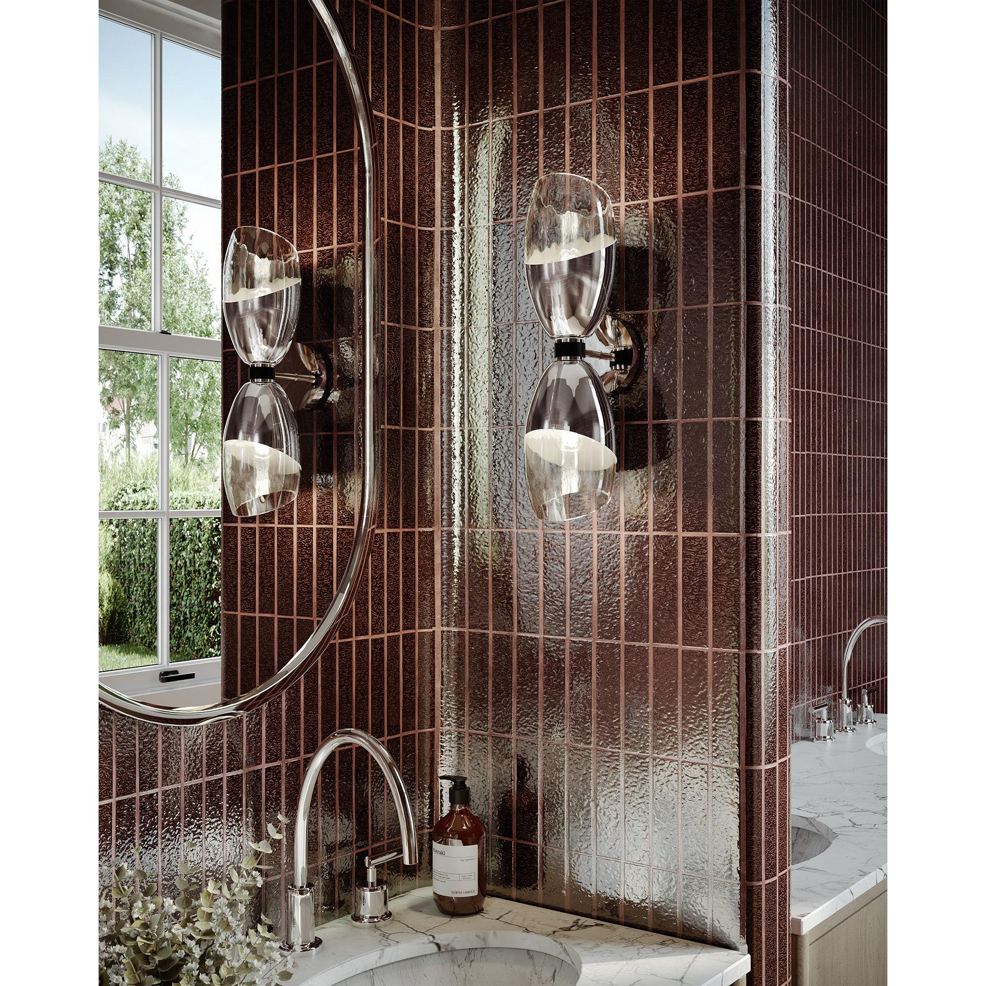 Capri 5-in Chrome/Clear Glass 2 Lights Wall/Vanity