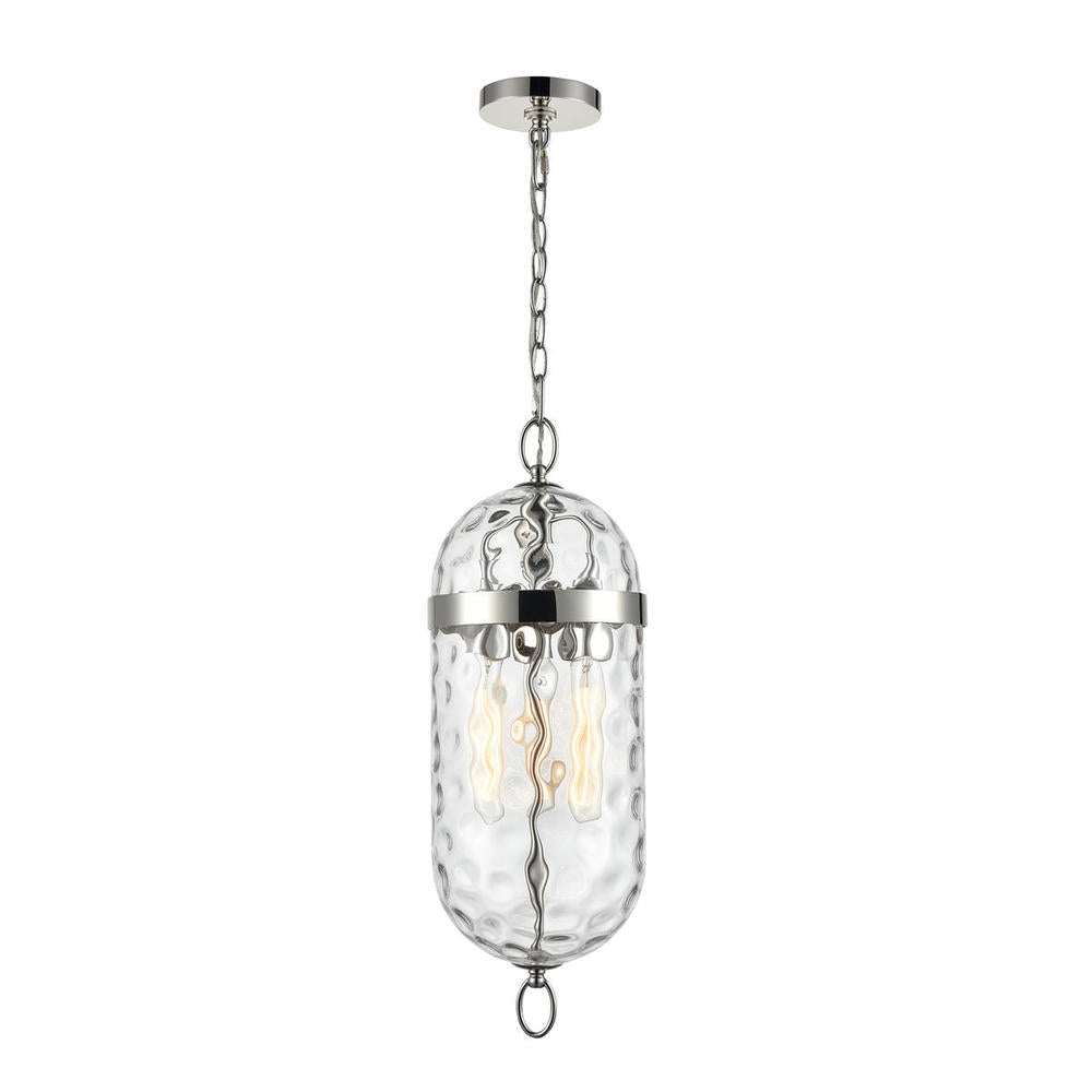 Alora Lighting CAPSULA PD310603PNWC Pendant Contemporary - Clear Water Glass Polished Nickel