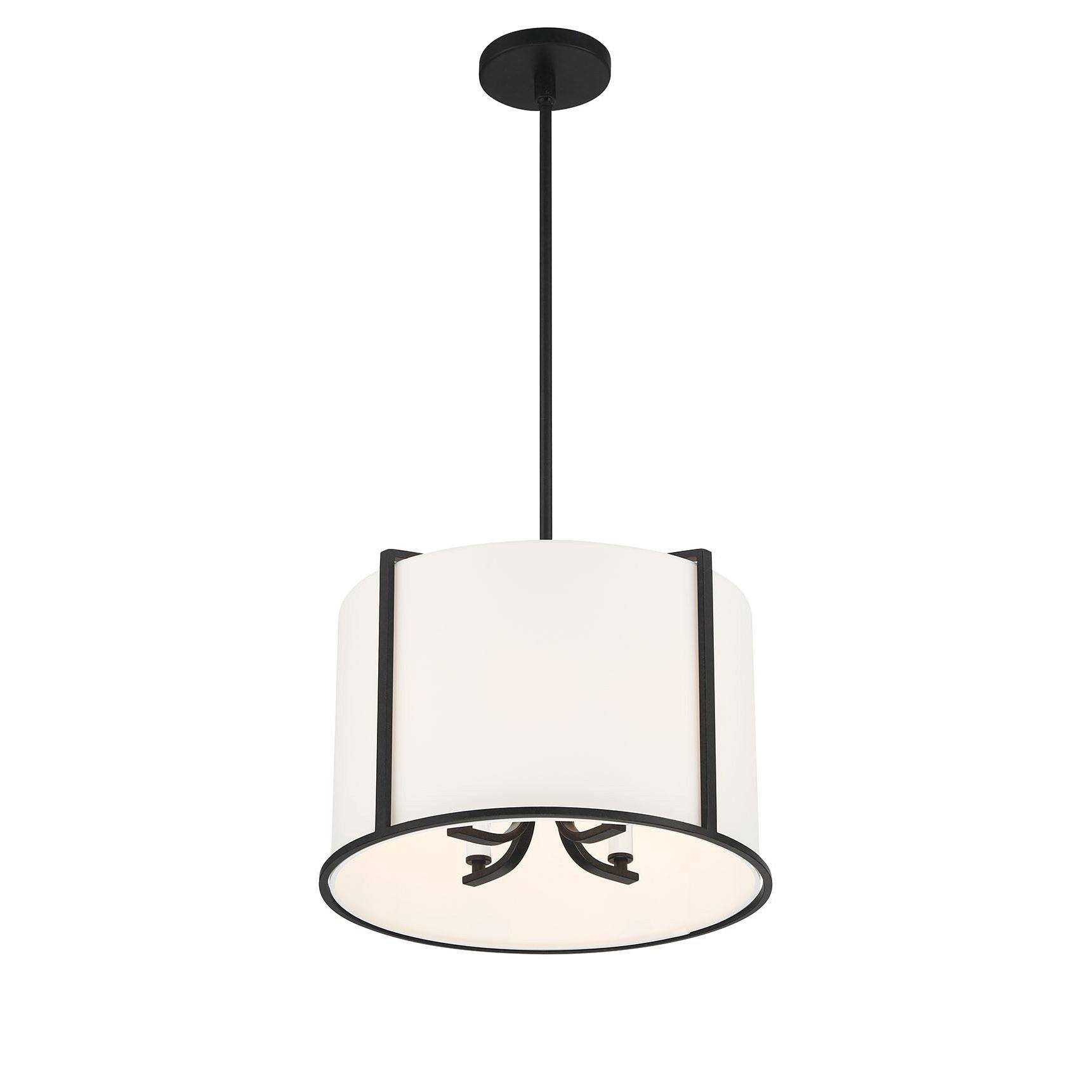 Crystorama Carlyn CAR-9204-BK – 16 Inch – 4 Light – Chandelier – Black – Dry Rated