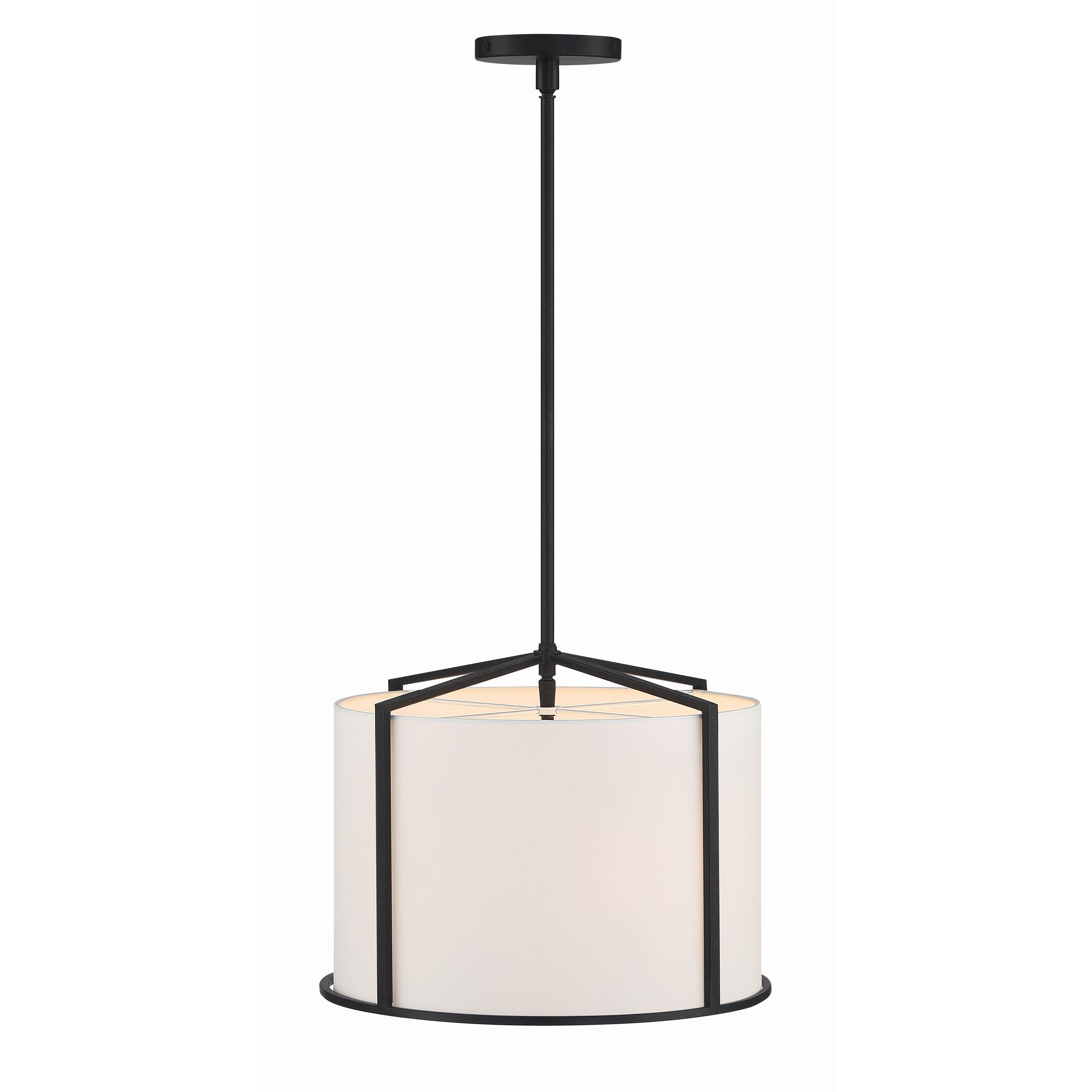 Crystorama Carlyn CAR-9204-BK – 16 Inch – 4 Light – Chandelier – Black – Dry Rated