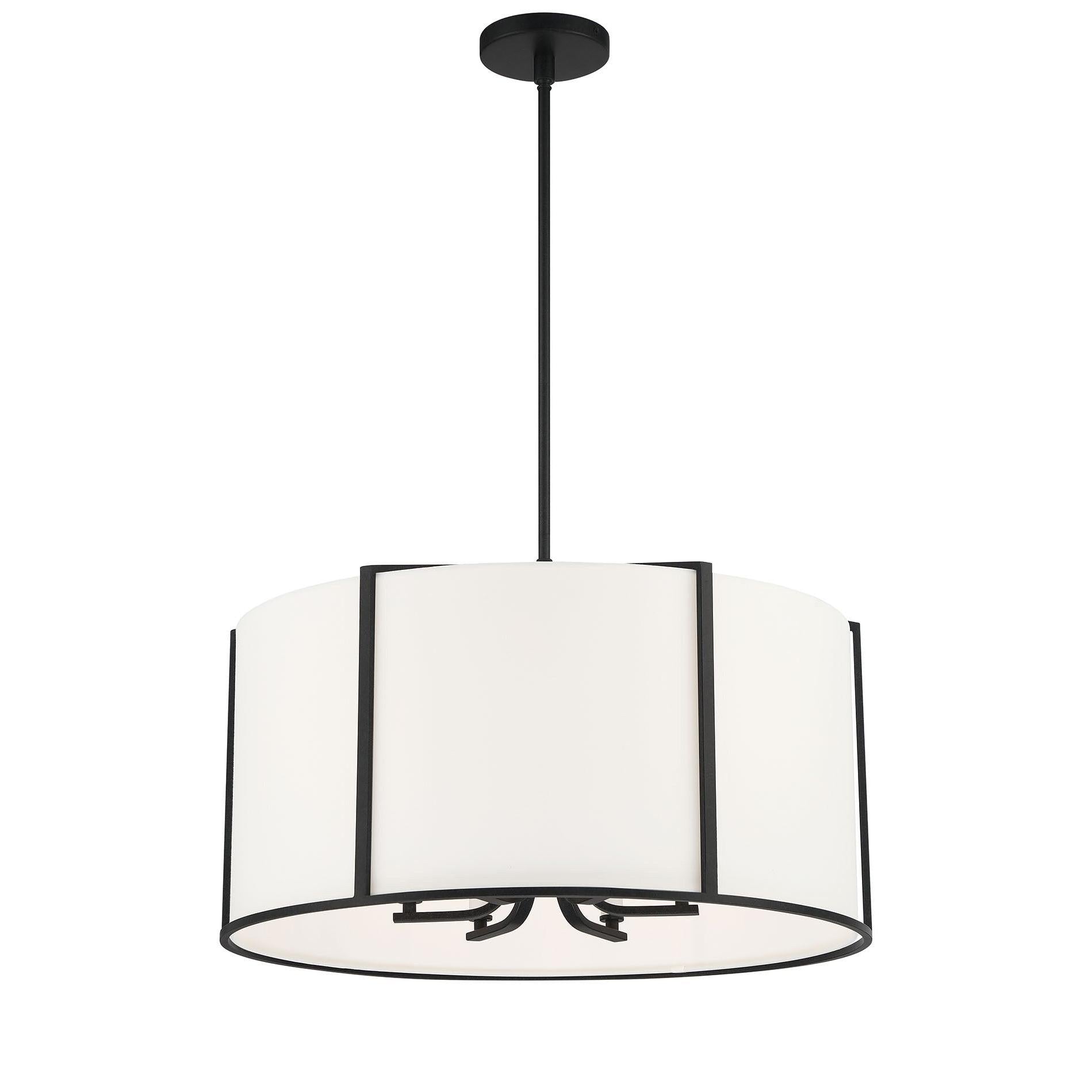 Crystorama Carlyn CAR-9206-BK – 24 Inch – 6 Light – Chandelier – Black – Dry Rated