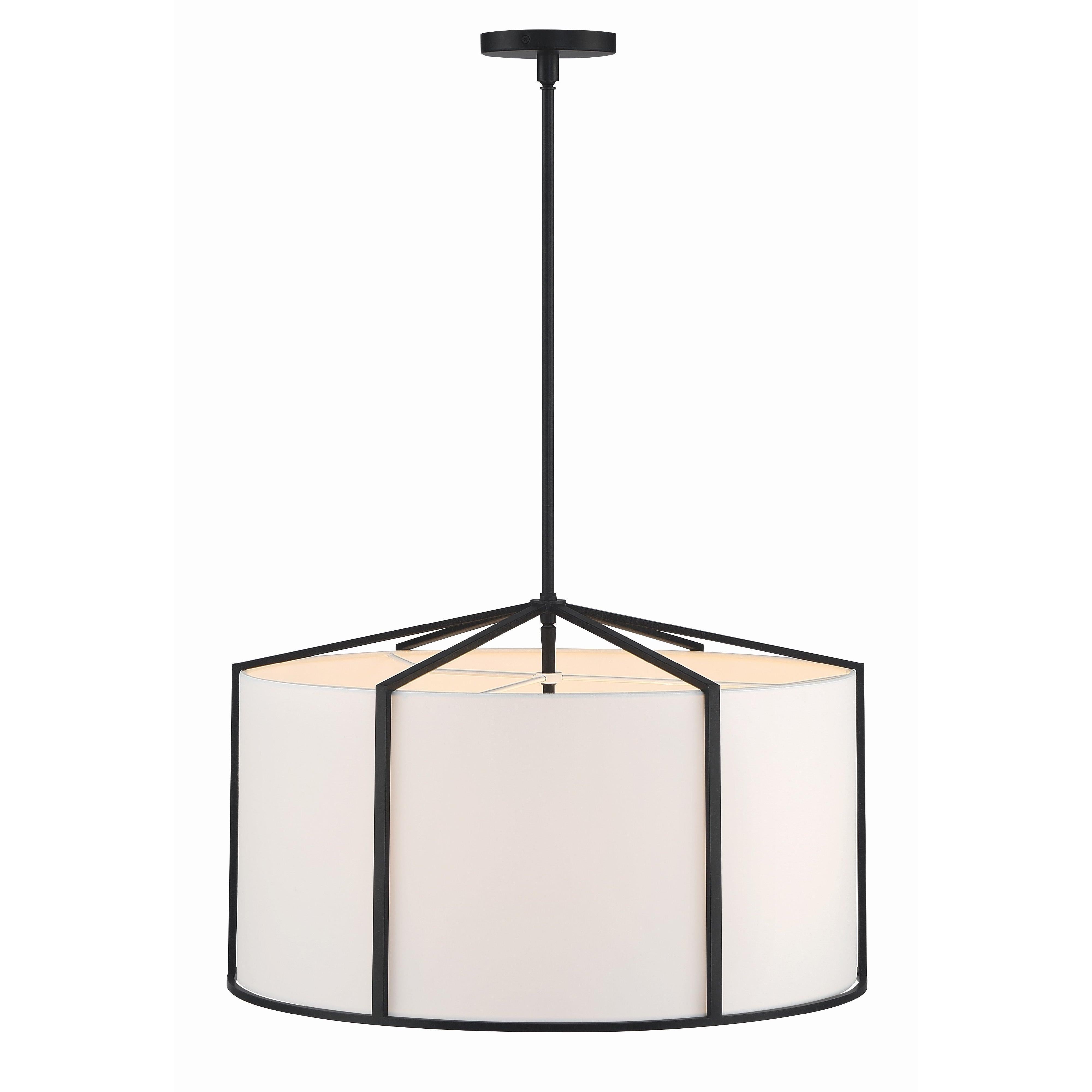 Crystorama Carlyn CAR-9206-BK – 24 Inch – 6 Light – Chandelier – Black – Dry Rated