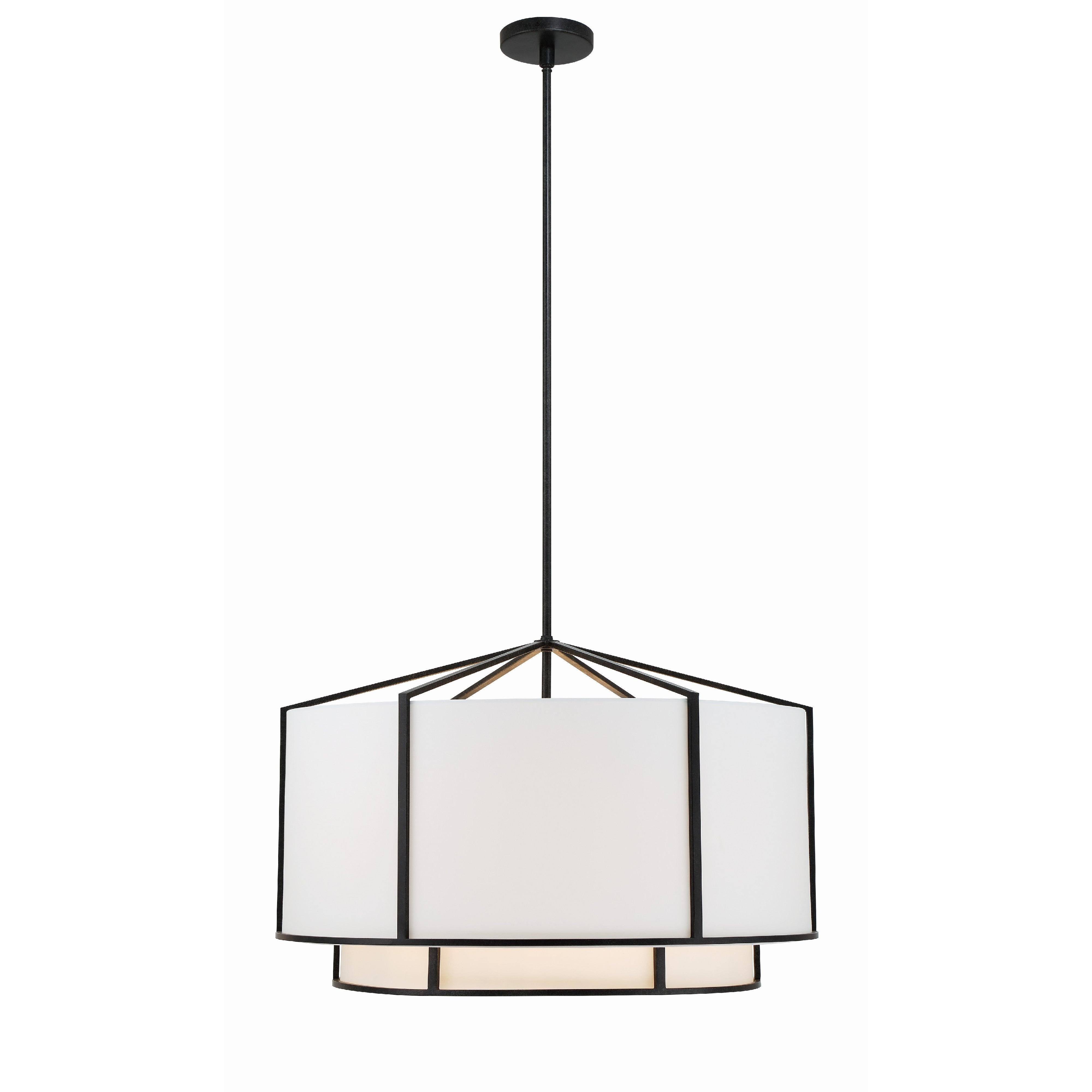 Crystorama Carlyn CAR-9209-BK – 28 Inch – 6 Light – Chandelier – Black – Dry Rated