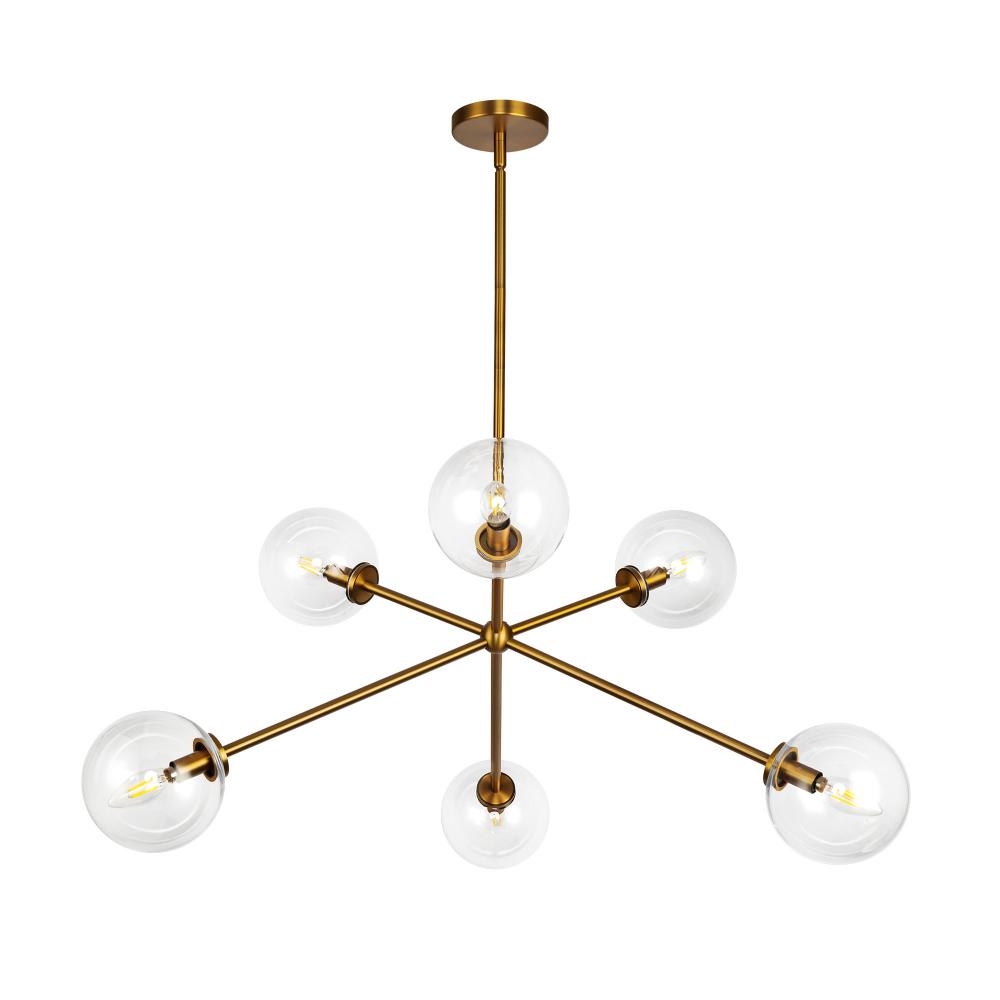 Alora Lighting CASSIA CH549640AGCL Chandelier Bohemian - Aged Brass