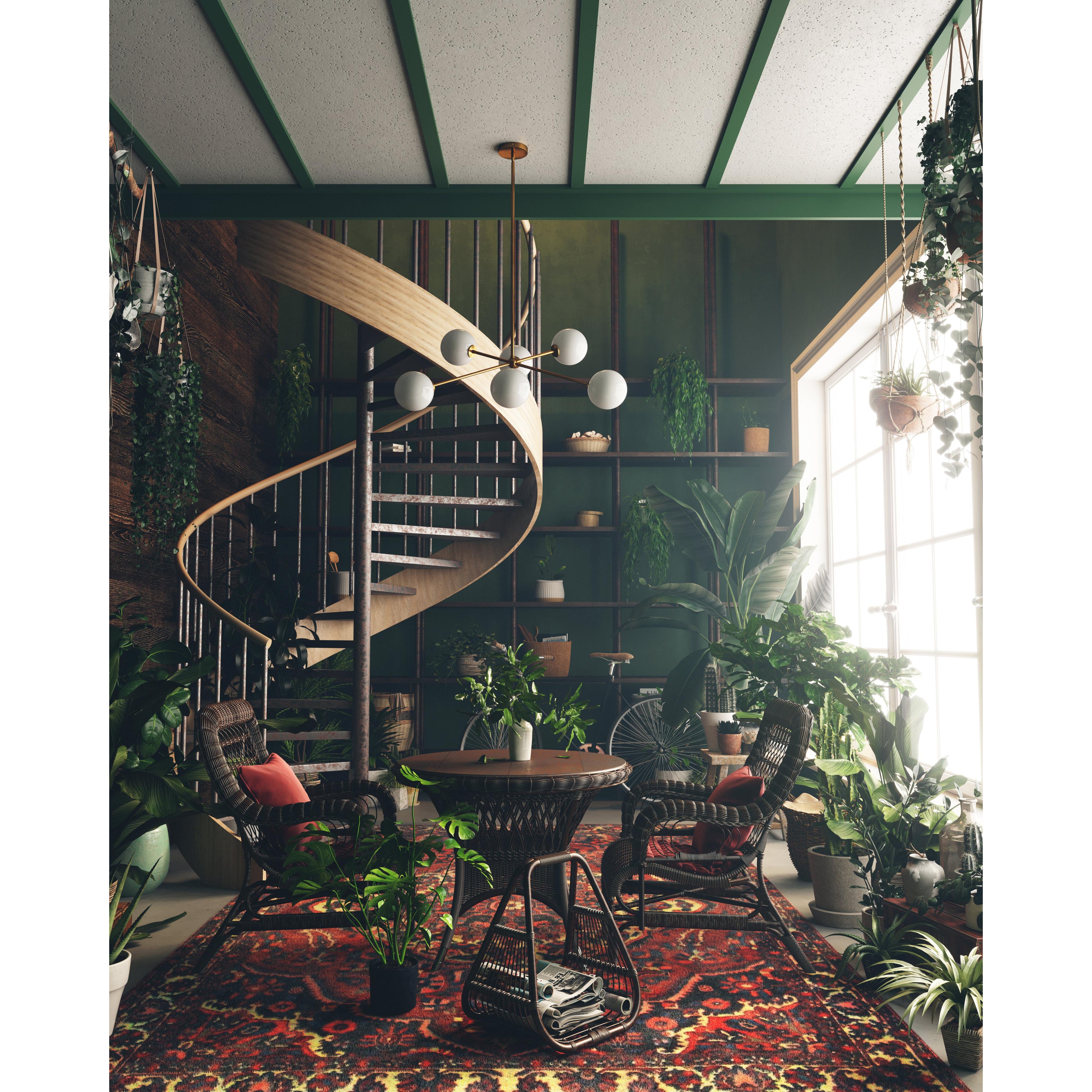 Cassia 40-in Aged Gold/Opal Matte Glass 6 Lights Chandeliers