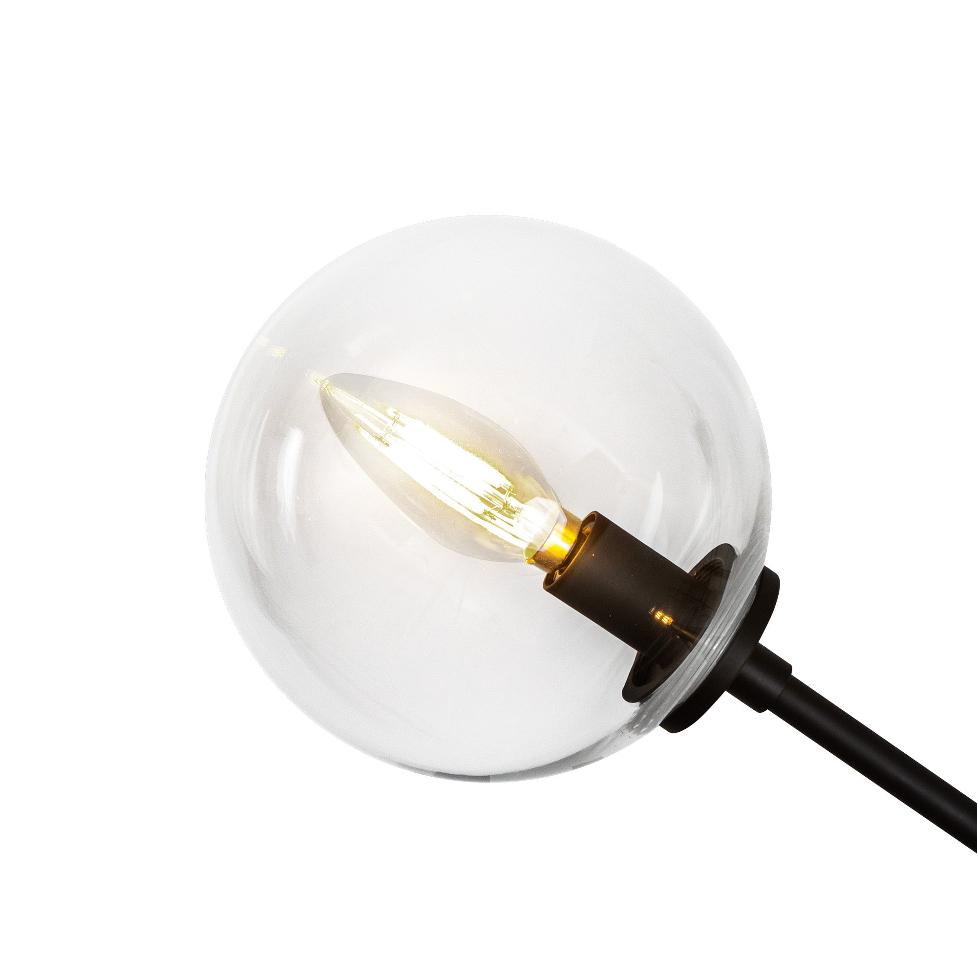 Cassia 48-in Matte Black/Clear Glass 4 Lights Linear Pendant