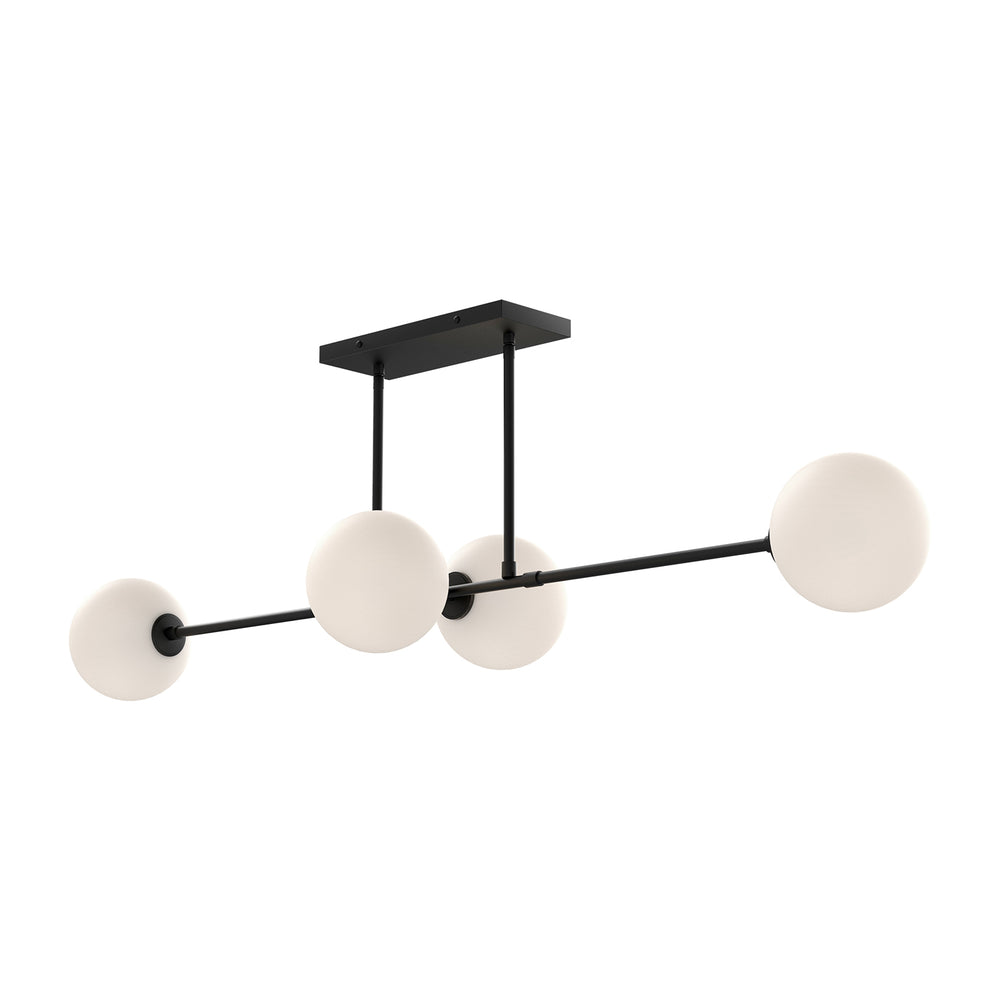 ALORA MOOD Lighting LP549448-MBOP Linear Pendant, 160W, Matte Black/Opal Matte Glass