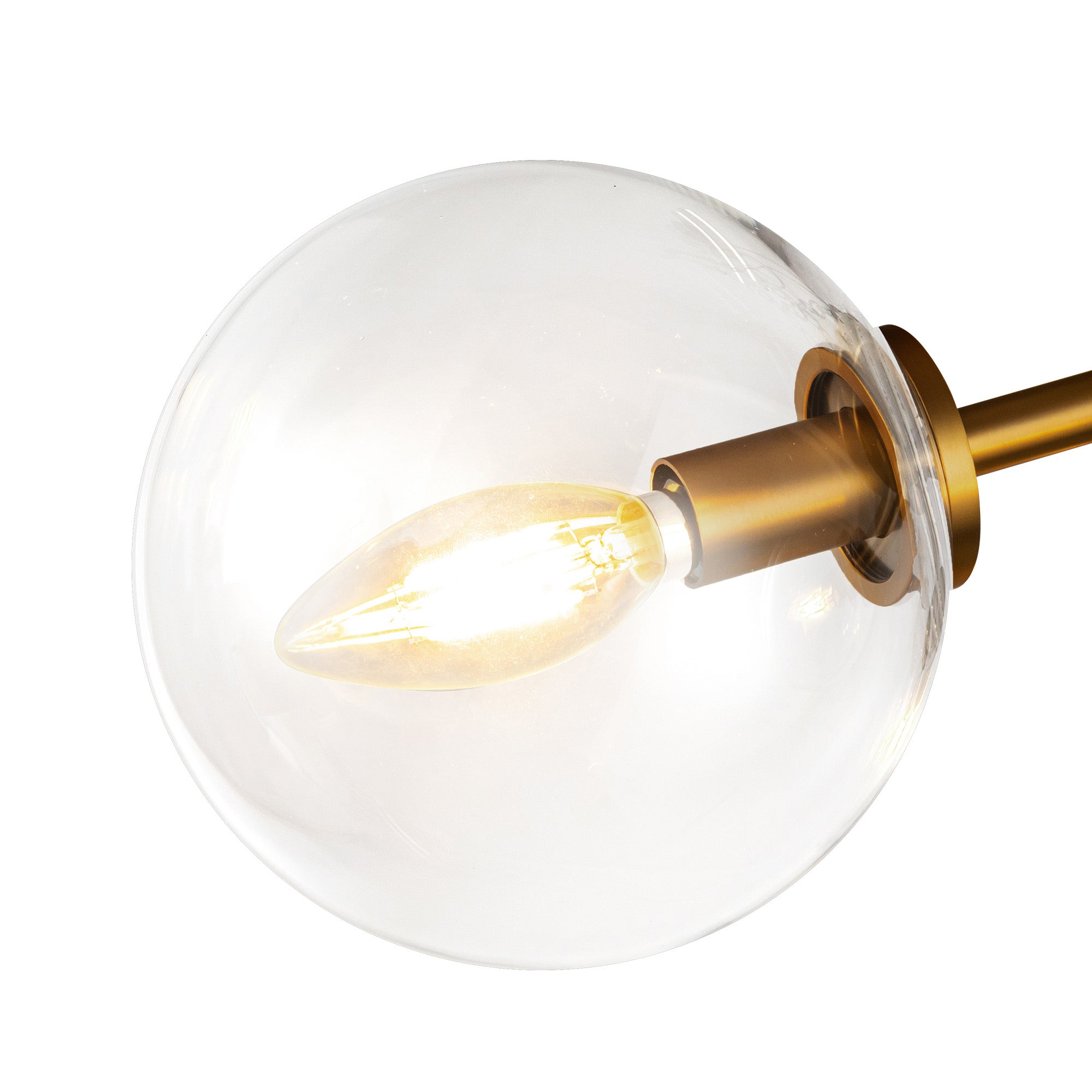 Cassia 15-in Aged Brass/Clear Glass 3 Lights Semi-Flush