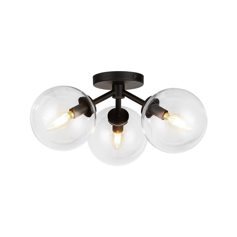 Alora Lighting CASSIA SF549315MBCL Semi Flush Mt Bohemian - Matte Black