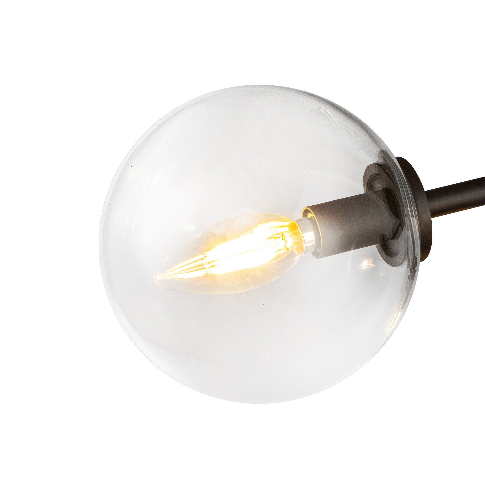 Cassia 15-in Matte Black/Clear Glass 3 Lights Semi-Flush