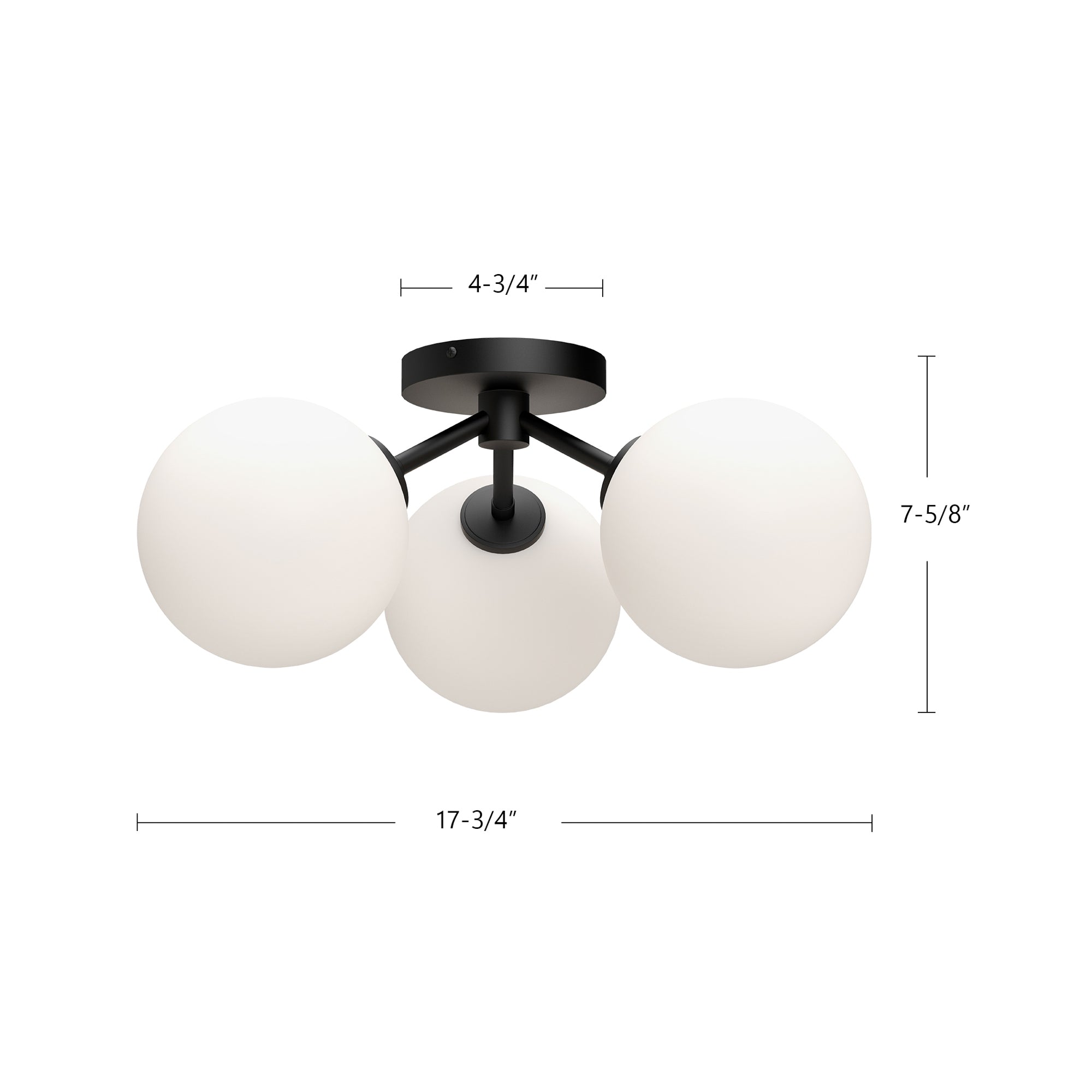 Cassia 15-in Aged Brass/Clear Glass 3 Lights Semi-Flush
