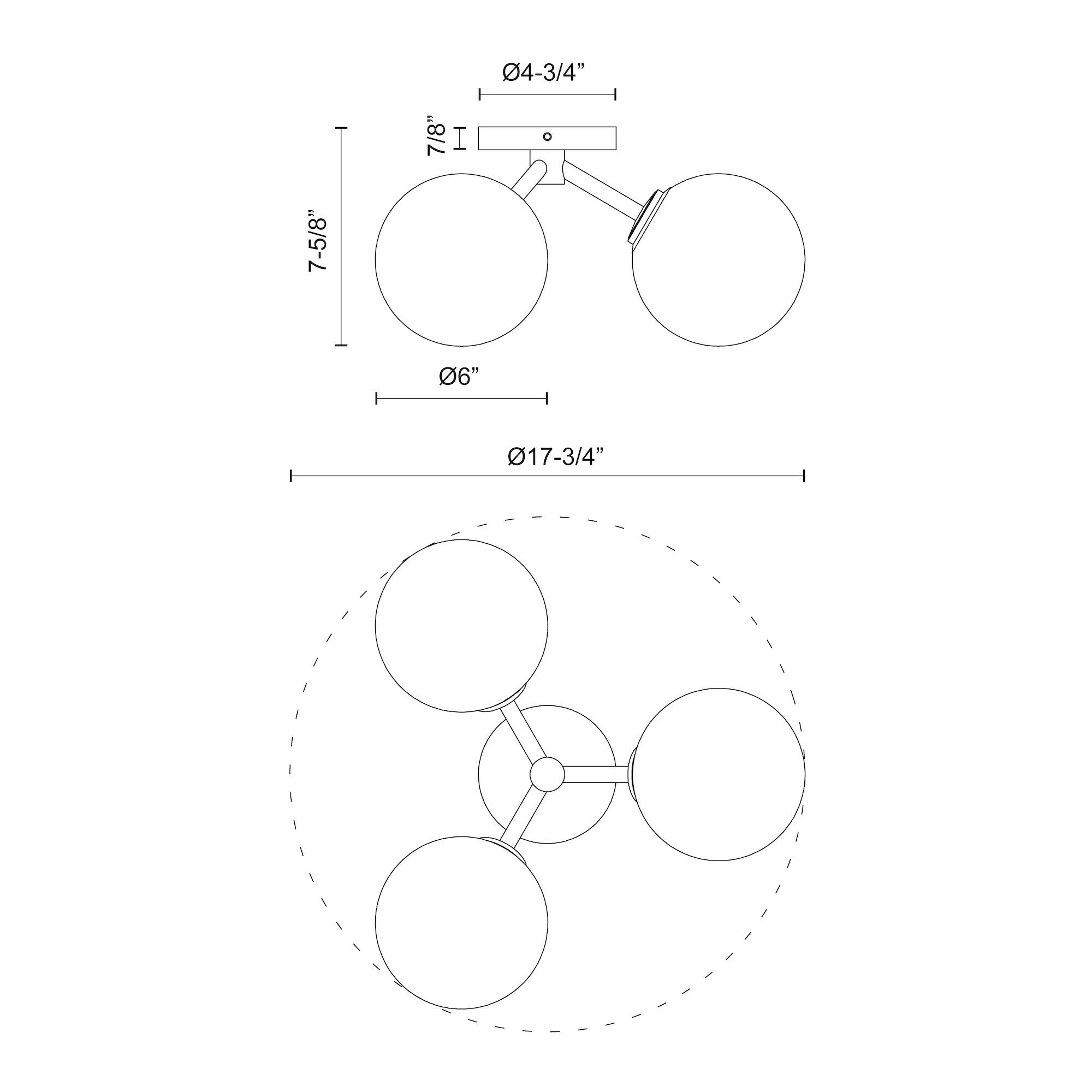 Cassia 15-in Aged Brass/Clear Glass 3 Lights Semi-Flush