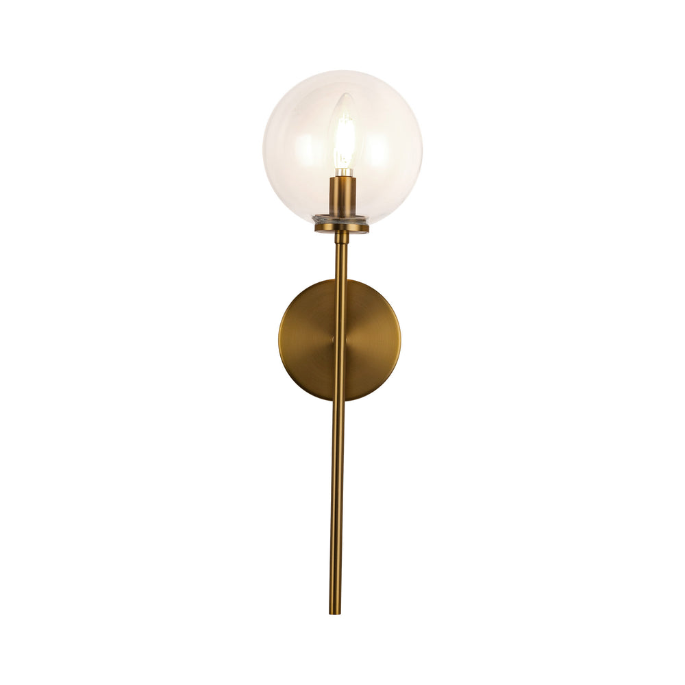 ALORA MOOD Lighting Cassia WV549101AGCL Wall Vanity Light Fixture, UL Damp Rated, Aged Gold/Clear Glass