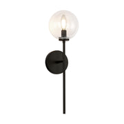 Alora Mood Lighting WV549101MBCL Wall Vanity Light Fixture, UL Damp Rated, Matte Black/Clear Glass