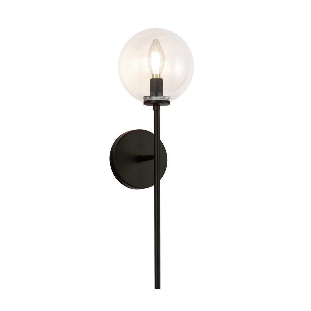 Alora Mood Lighting WV549101MBCL Wall Vanity Light Fixture, UL Damp Rated, Matte Black/Clear Glass