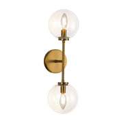 ALORA MOOD Lighting WV549220AGCL Wall Vanity Light Fixture, UL Damp Rated, Aged Brass/Clear Glass