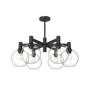 Castilla 29-in Clear Glass/Matte Black 6 Lights Chandeliers