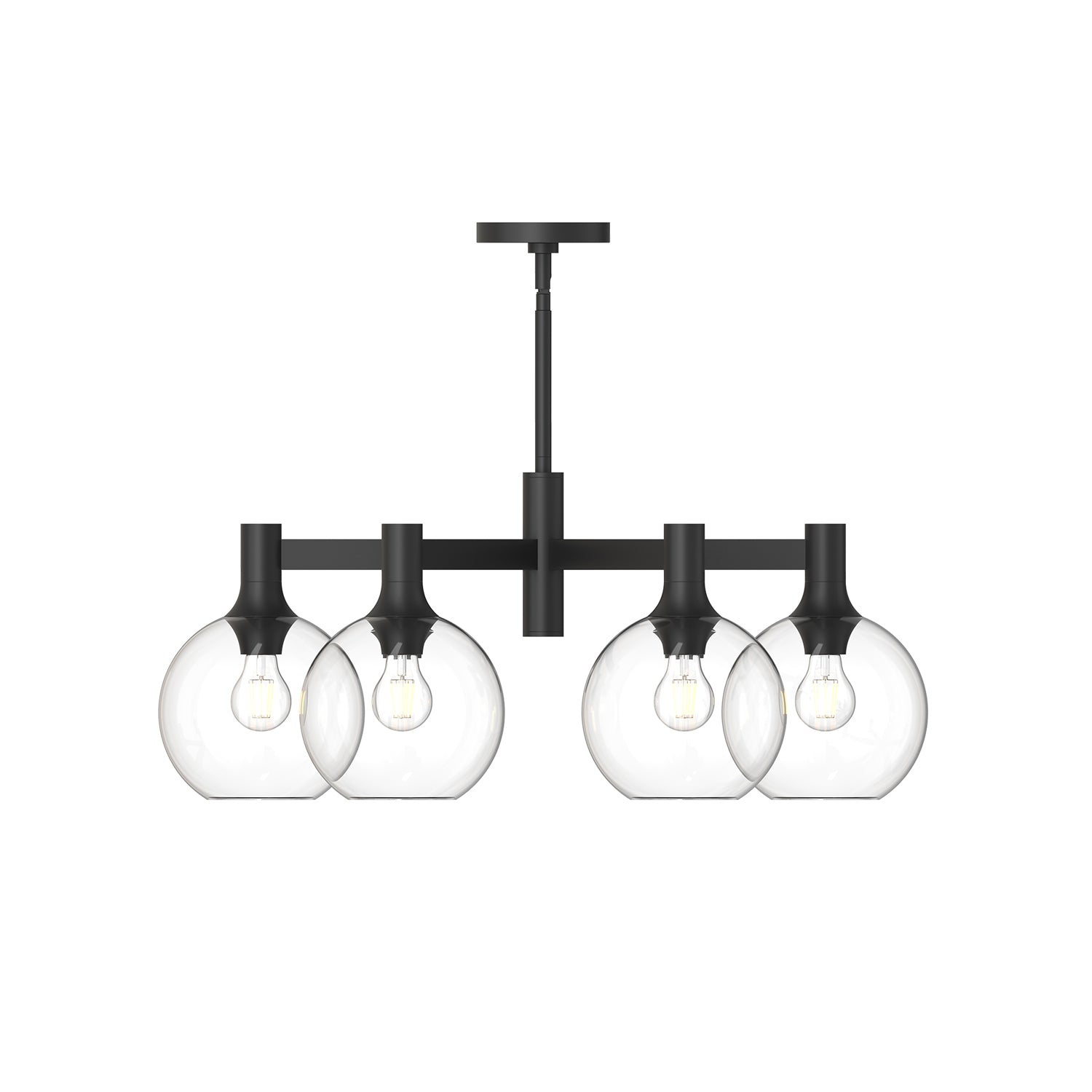 Castilla 29-in Clear Glass/Matte Black 6 Lights Chandeliers