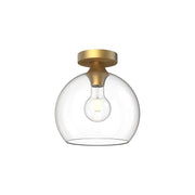 Castilla 10-in Aged Gold/Clear Glass 1 Light Flush Mount