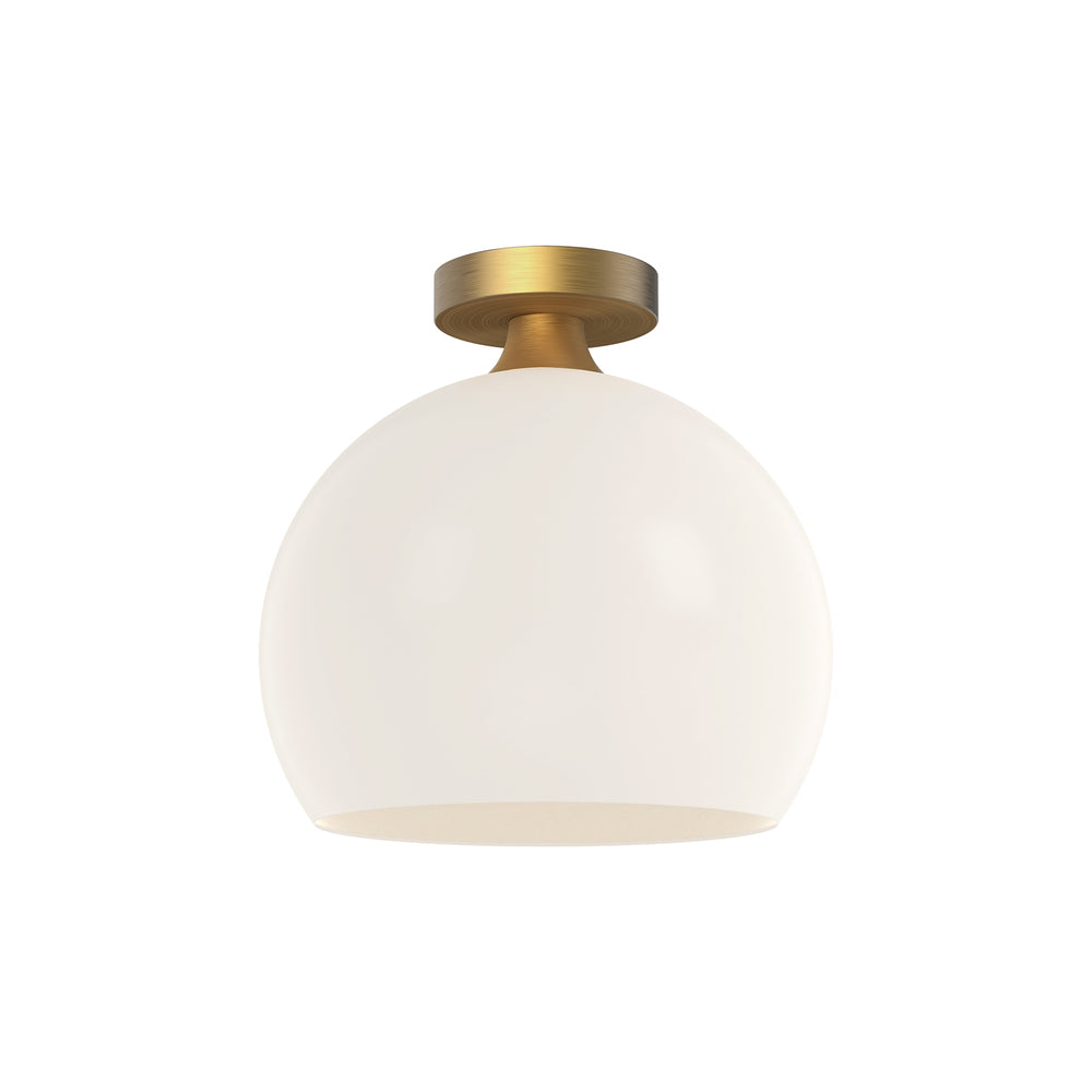 ALORA MOOD Lighting FM506312AGOP Flush Mount, 60W Watt, Aged Gold/Opal Matte Glass