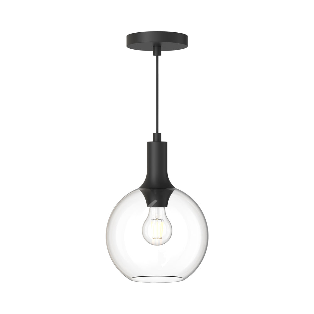 ALORA MOOD Lighting PD506108MBCL Pendant, 1 Light, Clear Glass/Matte Black