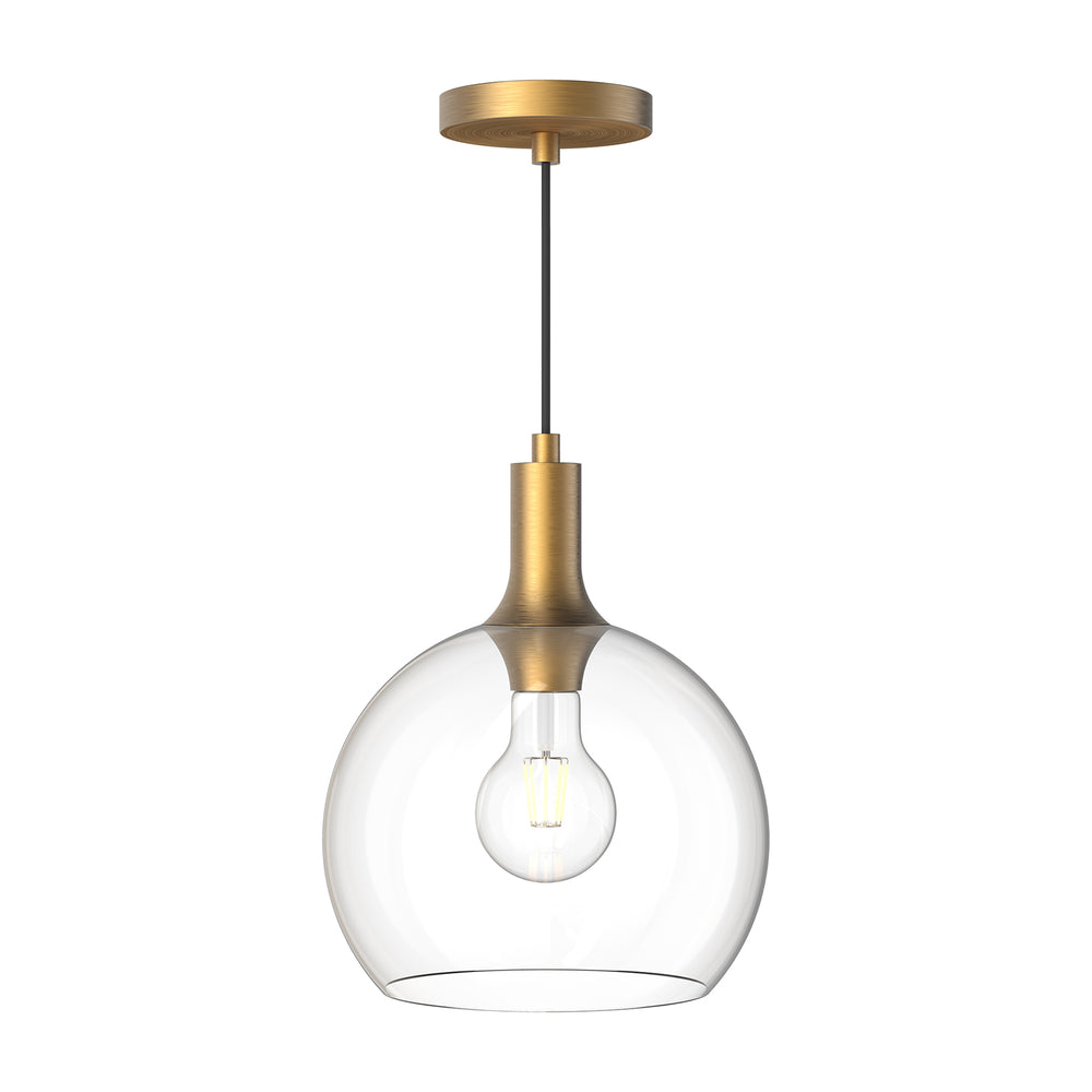 ALORA MOOD Lighting PD506210AGCL Pendant Light Fixture, UL Damp Rated, Aged Gold/Clear Glass