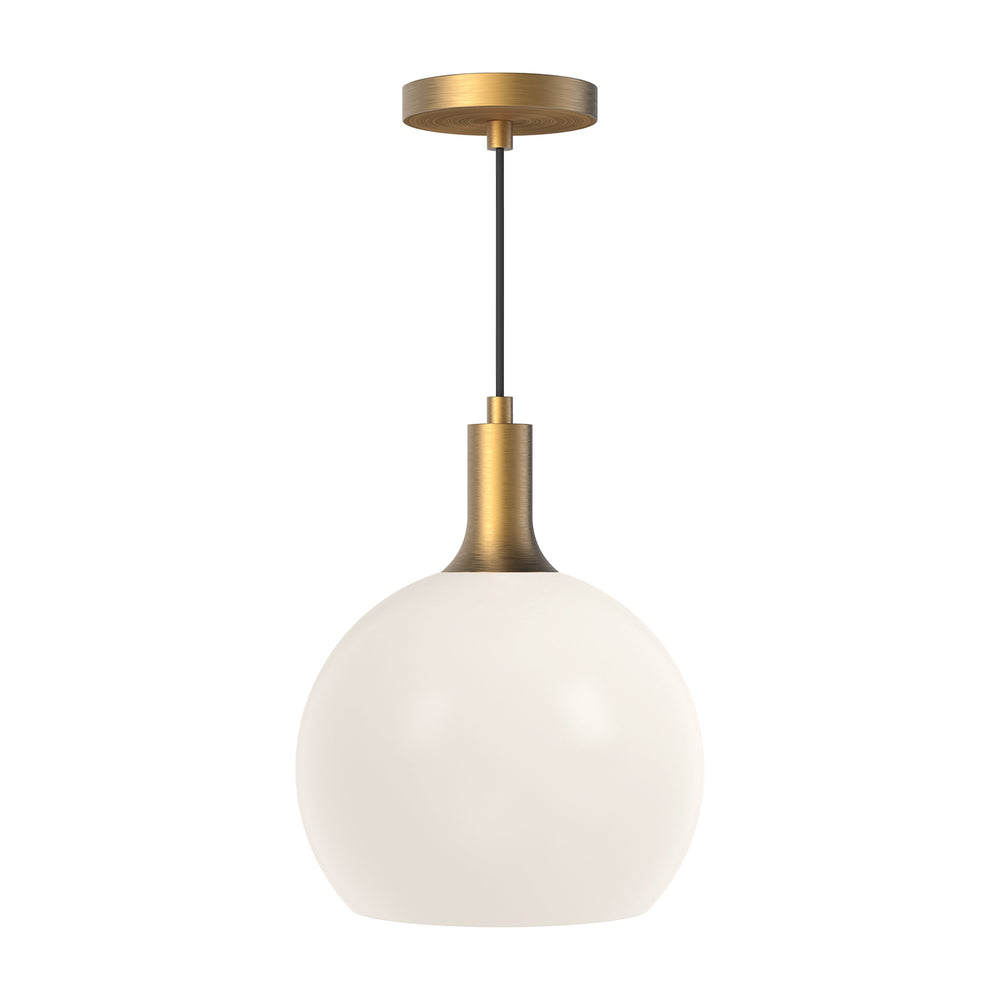 ALORA MOOD Lighting PD506210AGOP Pendant Light Fixture, UL Damp Rated, Aged Gold/Opal Matte Glass