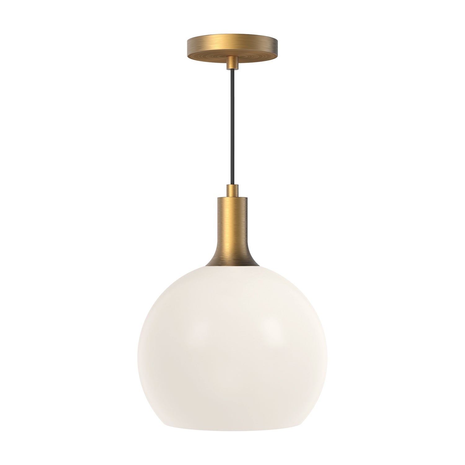 Castilla 10-in Aged Gold/Opal Matte Glass 1 Light Pendant