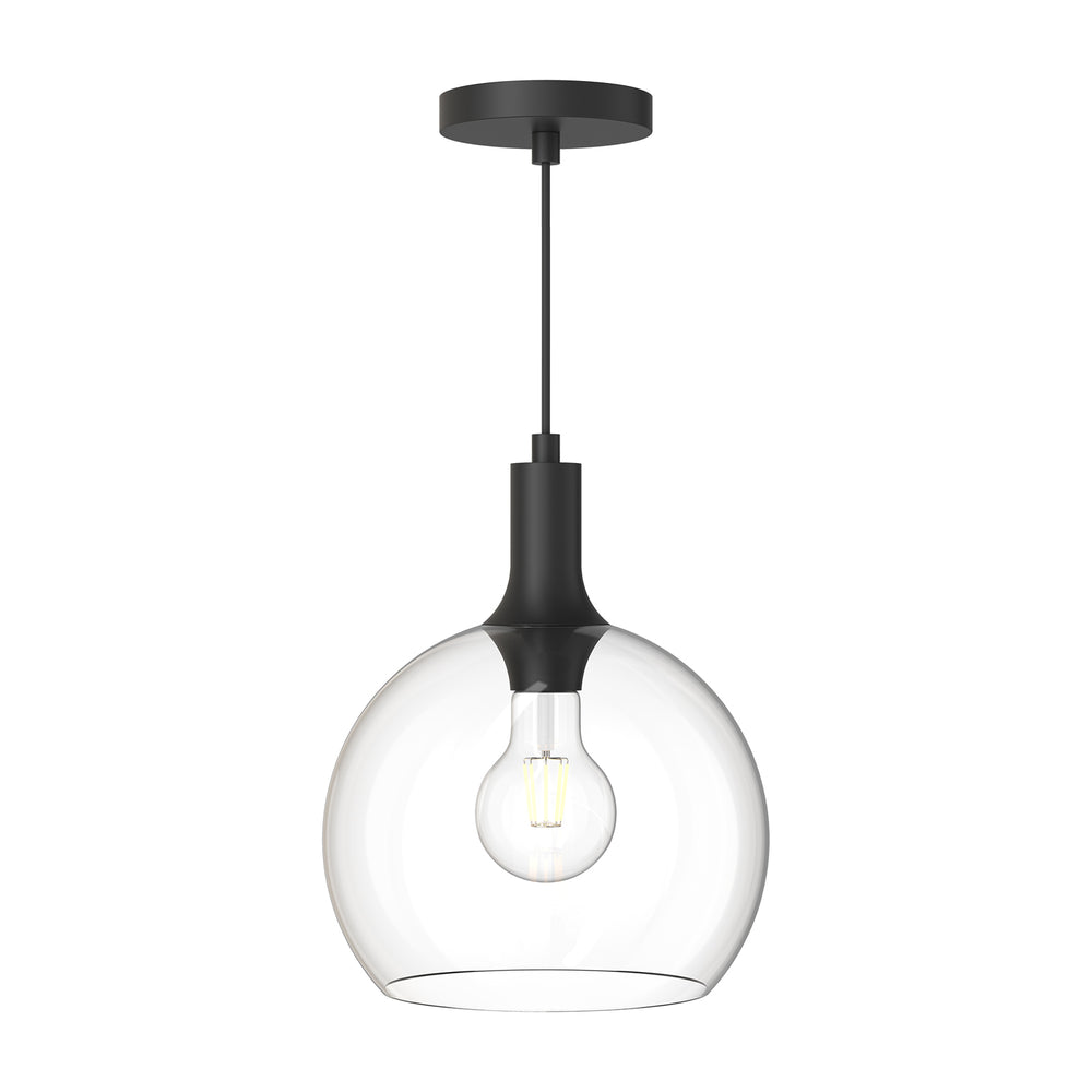 ALORA MOOD Lighting PD506210MBCL Pendant Light Fixture, UL Damp Rated, Clear Glass/Matte Black
