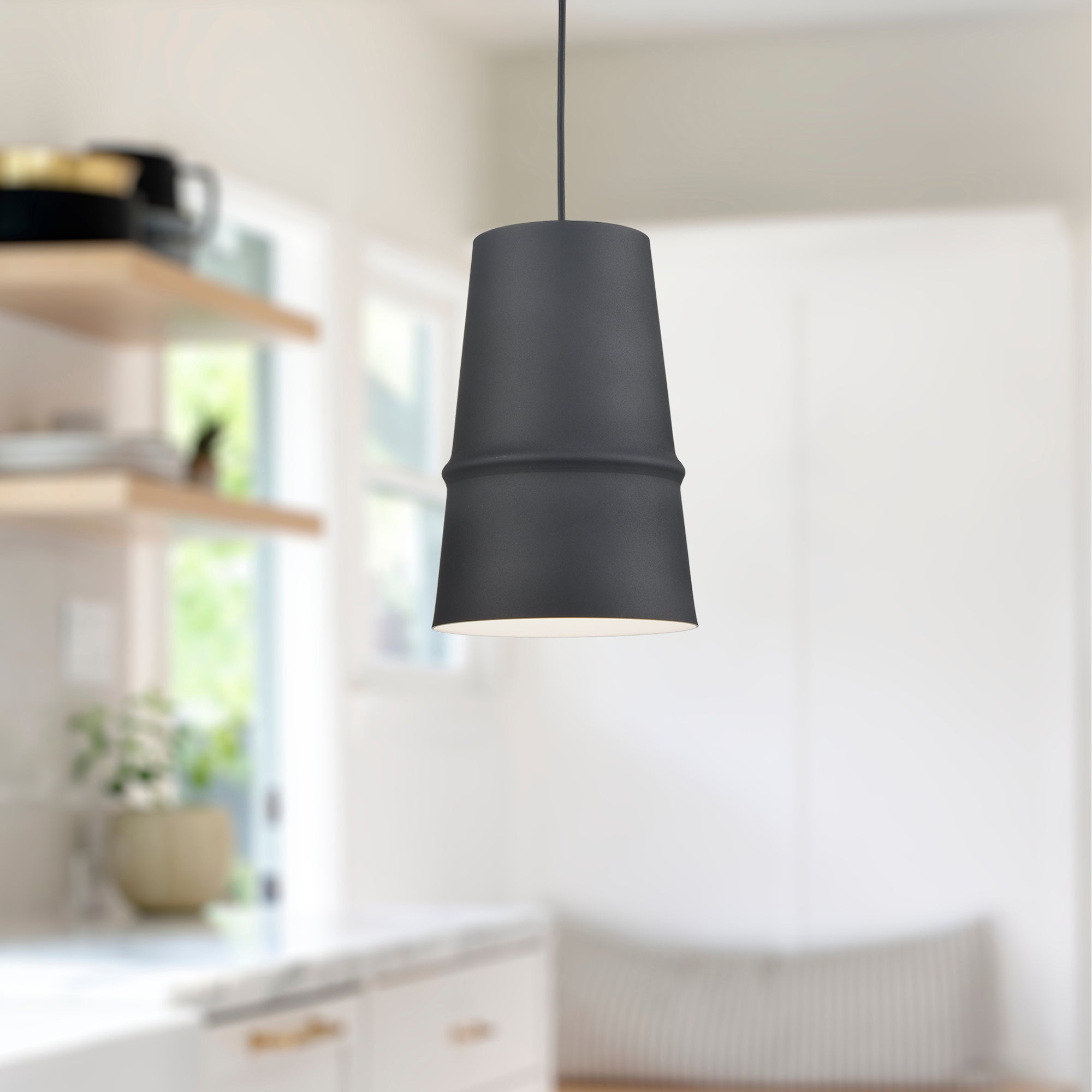 Castor 8-in Black 1 Light Pendant