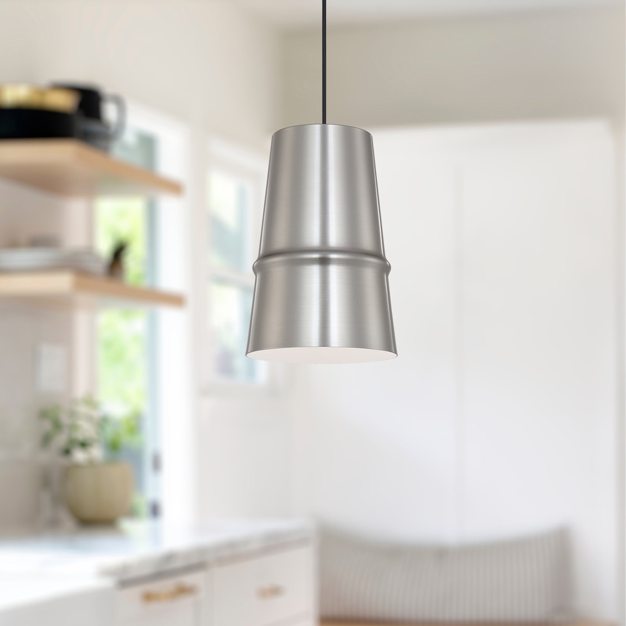 Castor 8-in Brushed Nickel 1 Light Pendant