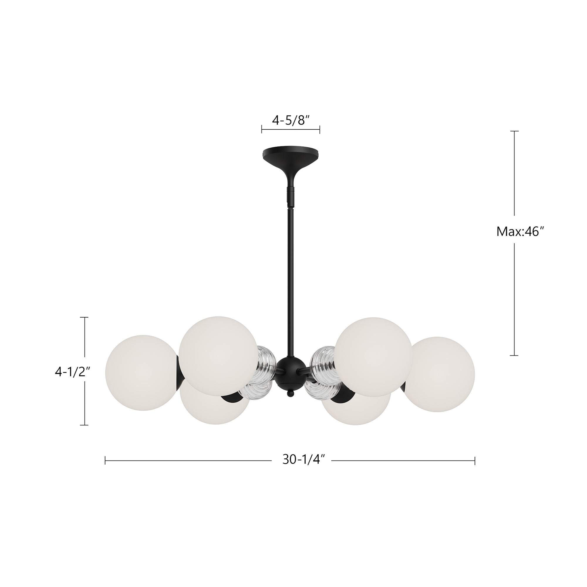 Celia 30-in Brushed Gold/Opal Glass 6 Lights Chandeliers