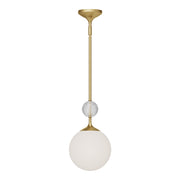 ALORA MOOD Lighting 415308 Pendant, 1 Light, Brushed Gold/Opal Glass