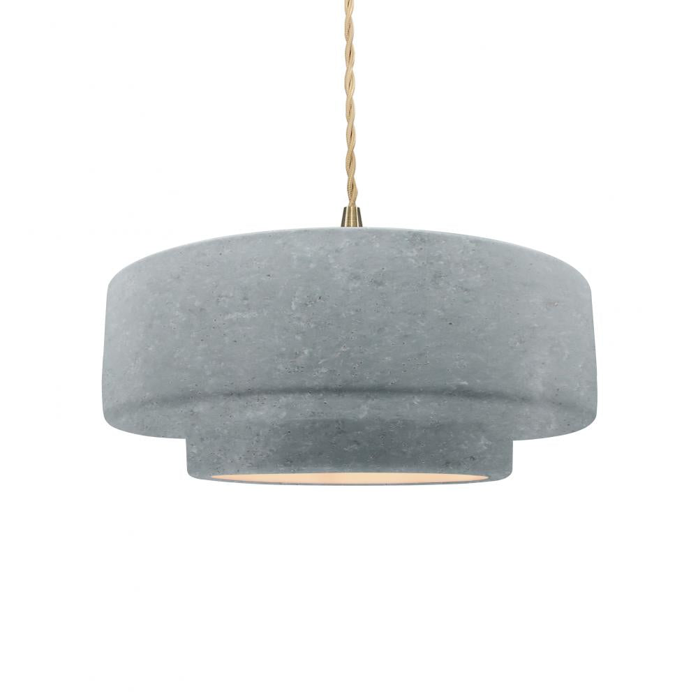 Justice Design Group RADIANCE CER-6543-CONC-BRSS-BEIG-TWST Pendant - Concrete