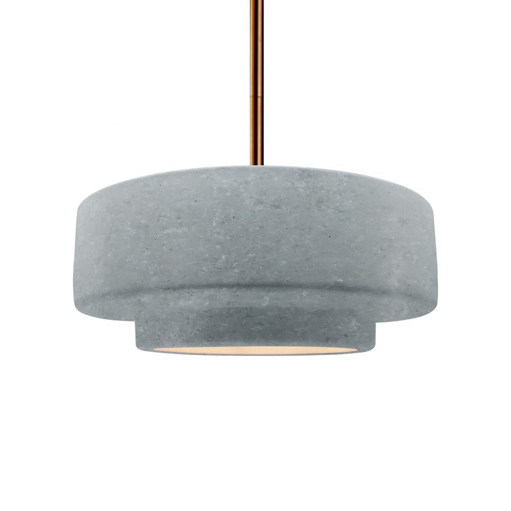 Justice Design Group RADIANCE CER-6543-CONC-BRSS-RIGID Pendant - Concrete