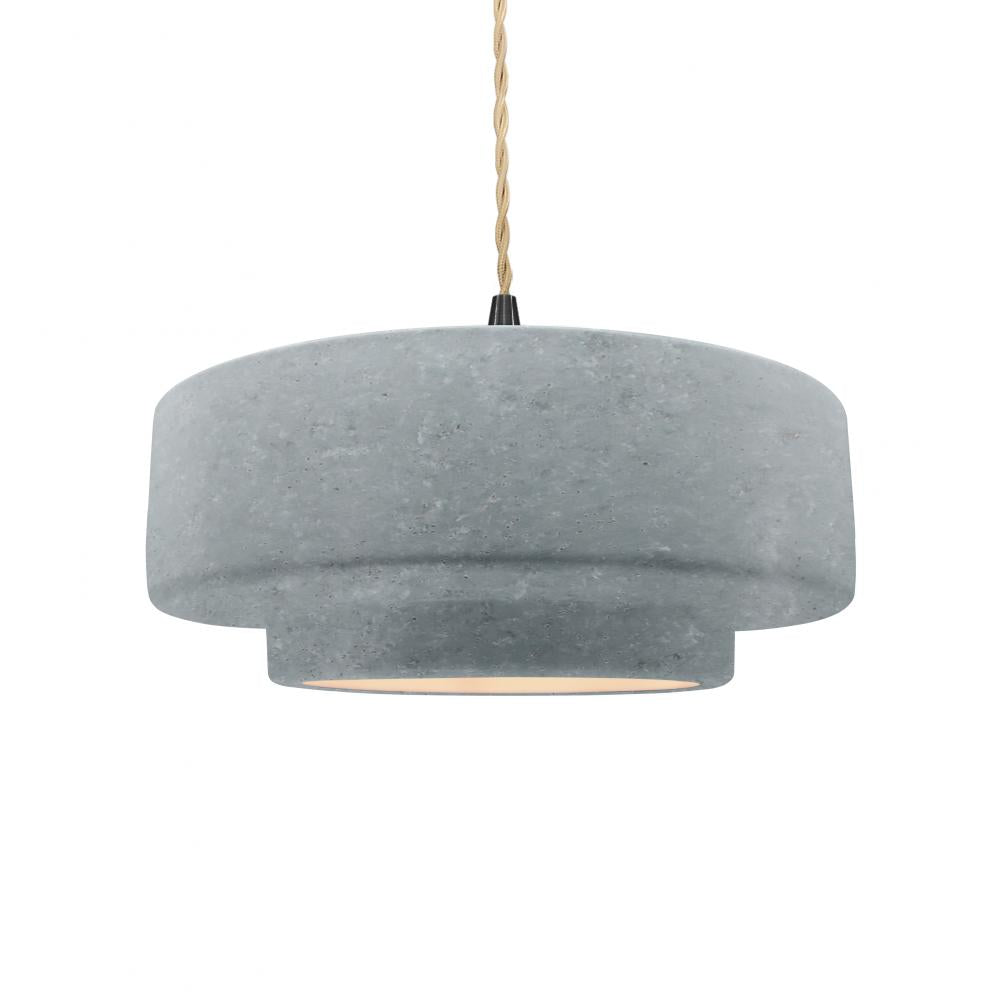 Justice Design Group RADIANCE CER-6543-CONC-MBLK-BEIG-TWST Pendant - Concrete