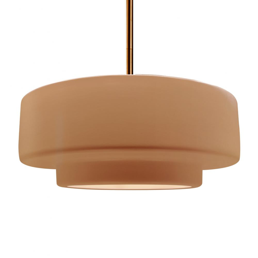 Justice Design Group RADIANCE CER-6545-ADOB-BRSS-RIGID Pendant - Adobe