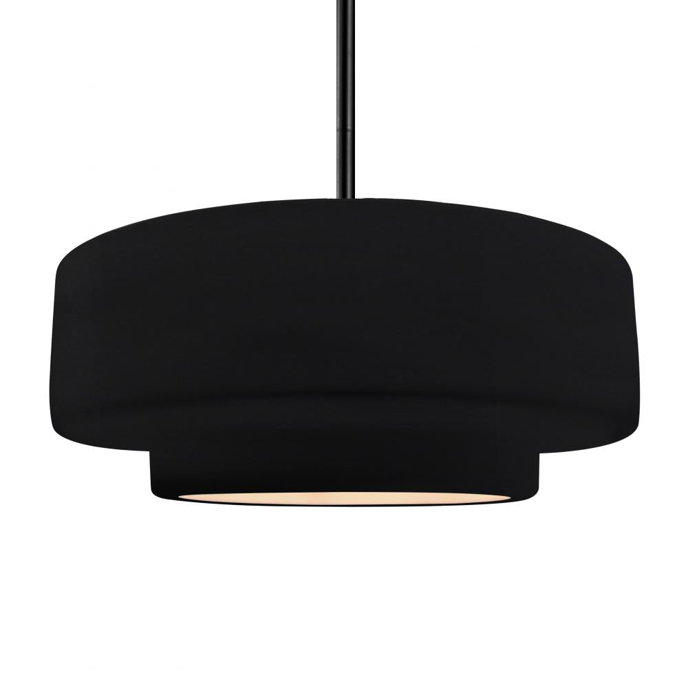 Justice Design Group RADIANCE CER-6545-BKMT-MBLK-RIGID Pendant - Gloss Black With Matte White Internal