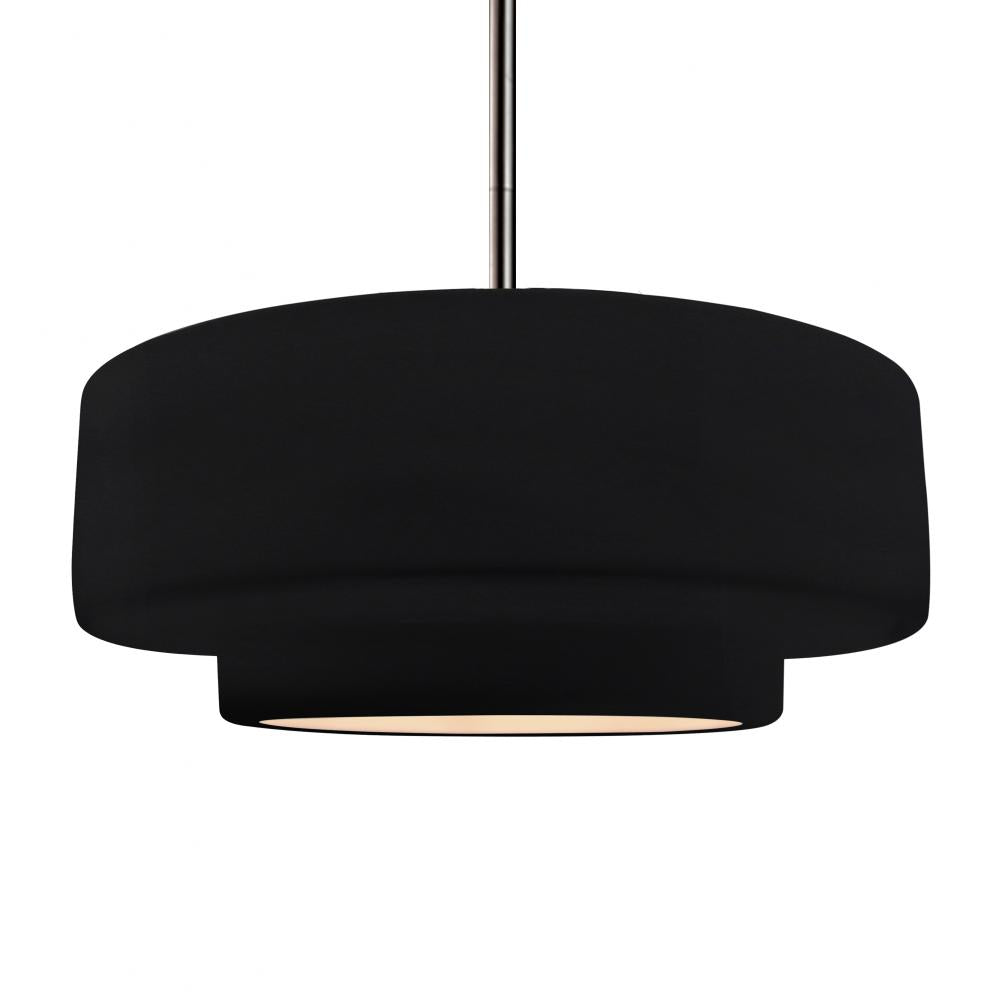 Justice Design Group RADIANCE CER-6545-BKMT-NCKL-RIGID Pendant - Gloss Black With Matte White Internal