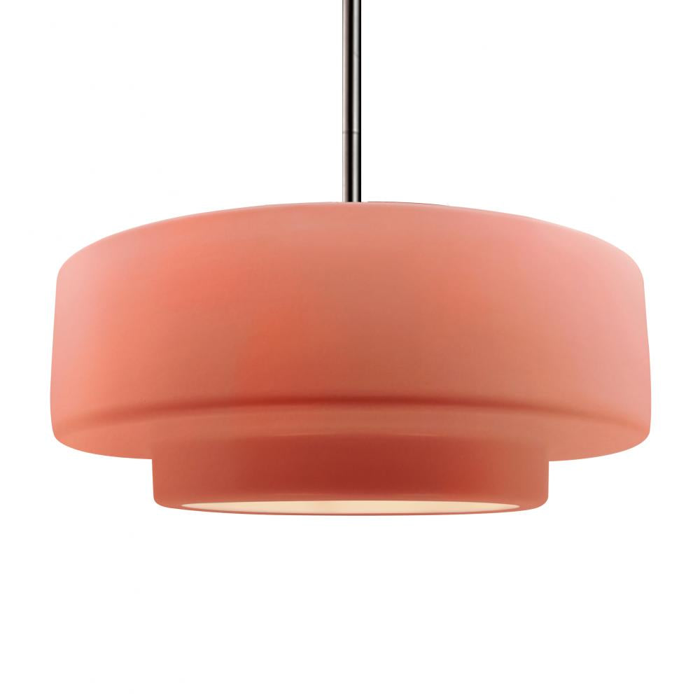 Justice Design Group RADIANCE CER-6545-BSH-NCKL-RIGID Pendant - Gloss Blush