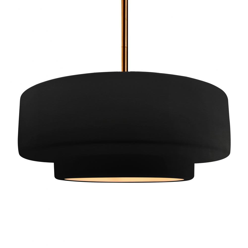 Justice Design Group RADIANCE CER-6545-CBGD-BRSS-RIGID Pendant - Carbon Matte Black With Champagne Gold Internal