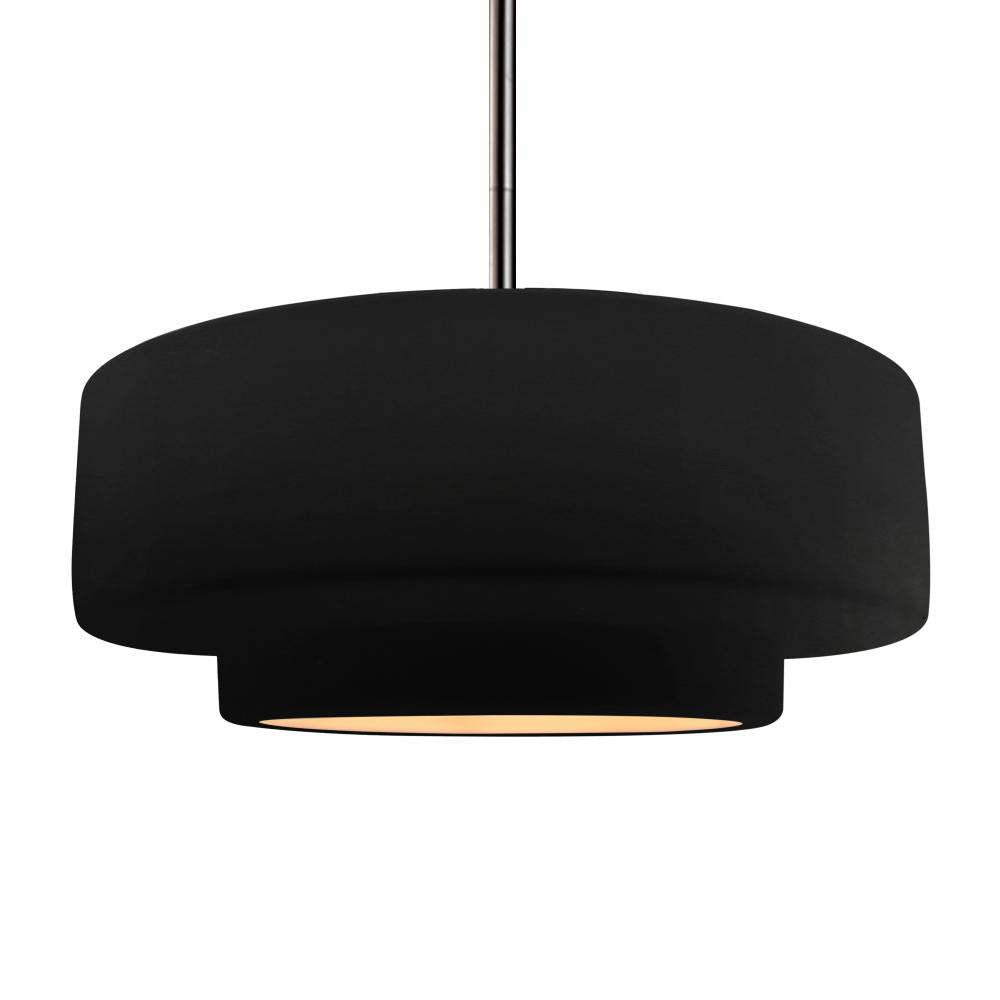 Justice Design Group RADIANCE CER-6545-CBGD-NCKL-RIGID Pendant - Carbon Matte Black With Champagne Gold Internal