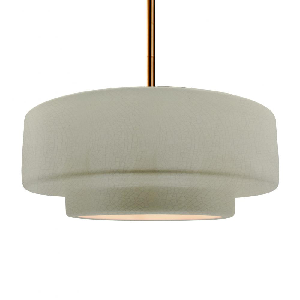 Justice Design Group RADIANCE CER-6545-CKC-BRSS-RIGID Pendant - Celadon Green Crackle