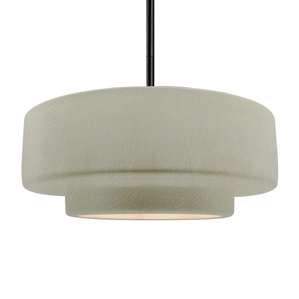 Justice Design Group RADIANCE CER-6545-CKC-MBLK-RIGID Pendant - Celadon Green Crackle