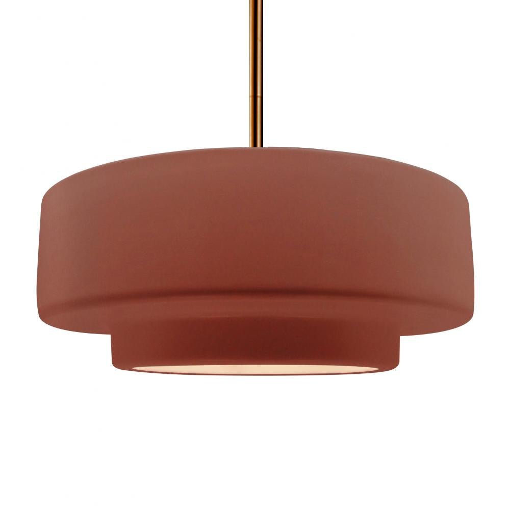 Justice Design Group RADIANCE CER-6545-CLAY-BRSS-RIGID Pendant - Canyon Clay