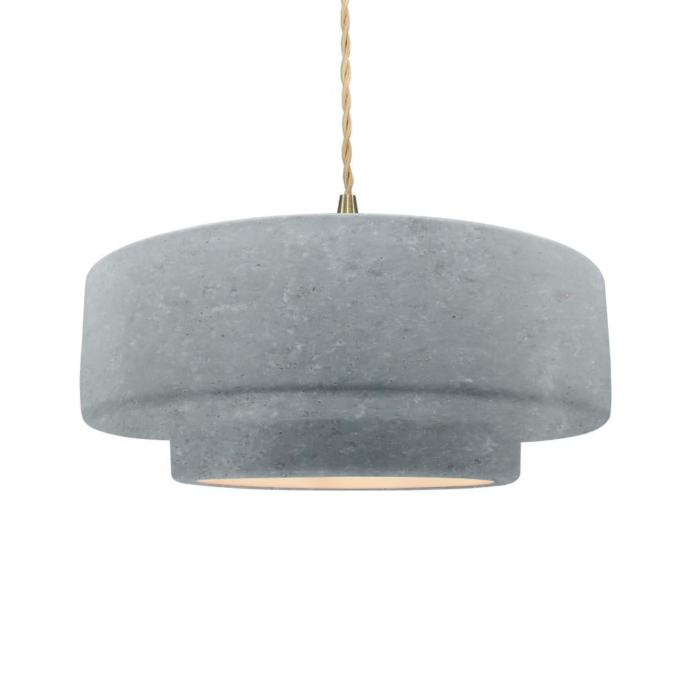 Justice Design Group RADIANCE CER-6545-CONC-BRSS-BEIG-TWST Pendant - Concrete