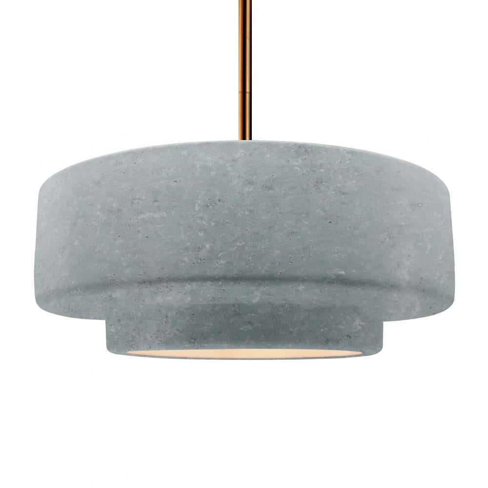 Justice Design Group RADIANCE CER-6545-CONC-BRSS-RIGID Pendant - Concrete