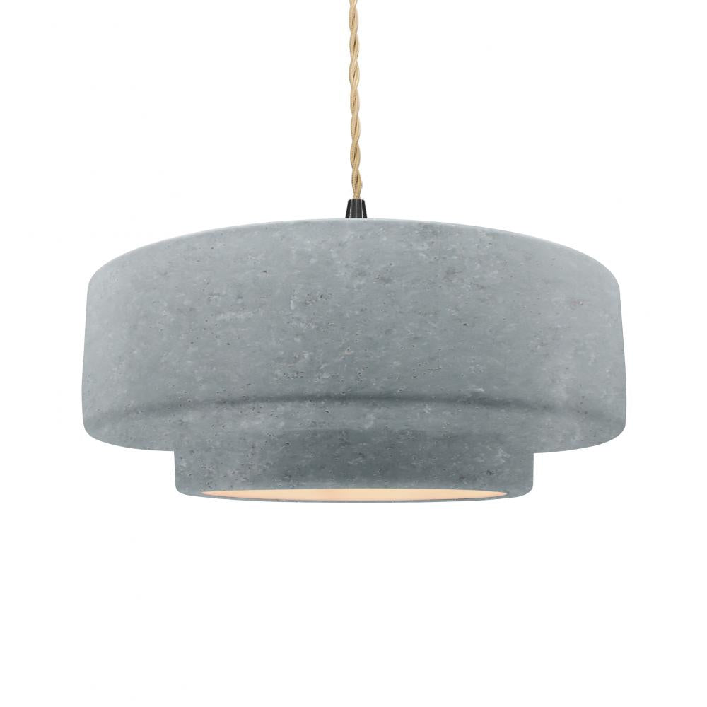 Justice Design Group RADIANCE CER-6545-CONC-MBLK-BEIG-TWST Pendant - Concrete