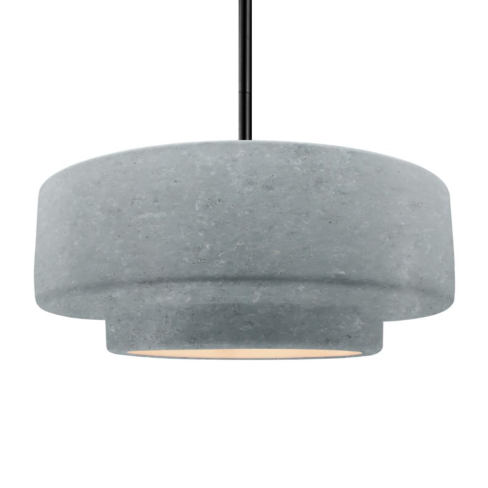 Justice Design Group RADIANCE CER-6545-CONC-MBLK-RIGID Pendant - Concrete